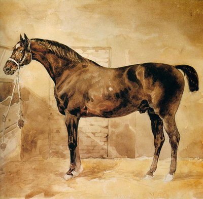 English Horse in Stable by Theodore Gericault